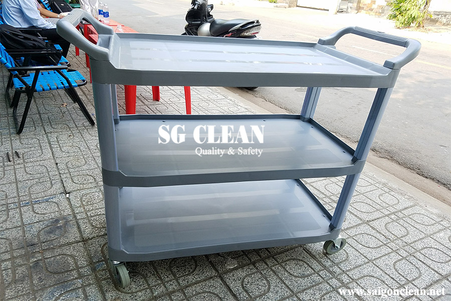 Xe đẩy thức ăn bằng nhựa 3 tầng