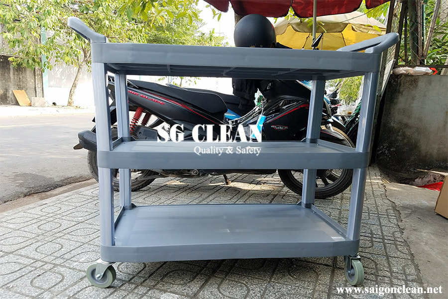 Xe đẩy thức ăn bằng nhựa 3 tầng chuyên dụng