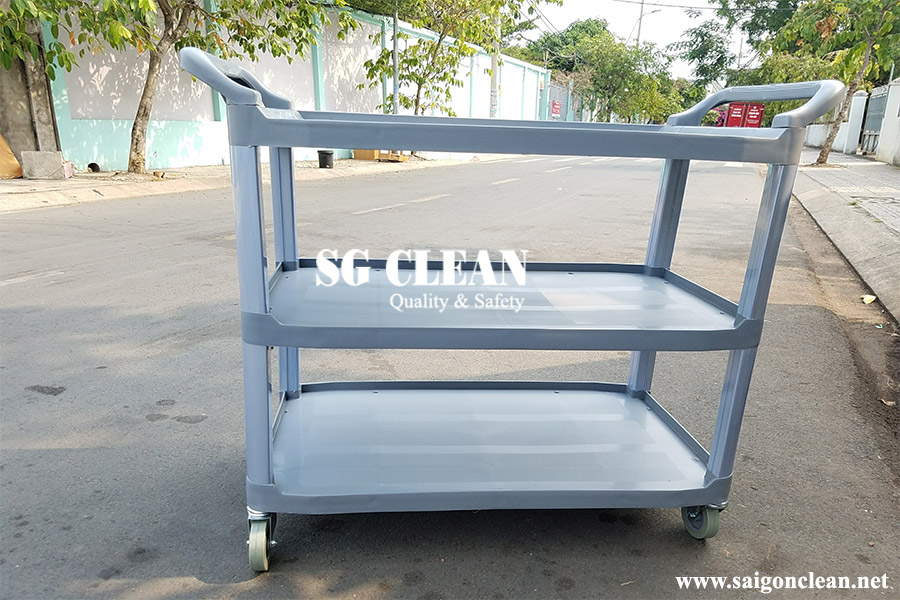Xe đẩy thức ăn nhà hàng 3 tâng bằng nhựa